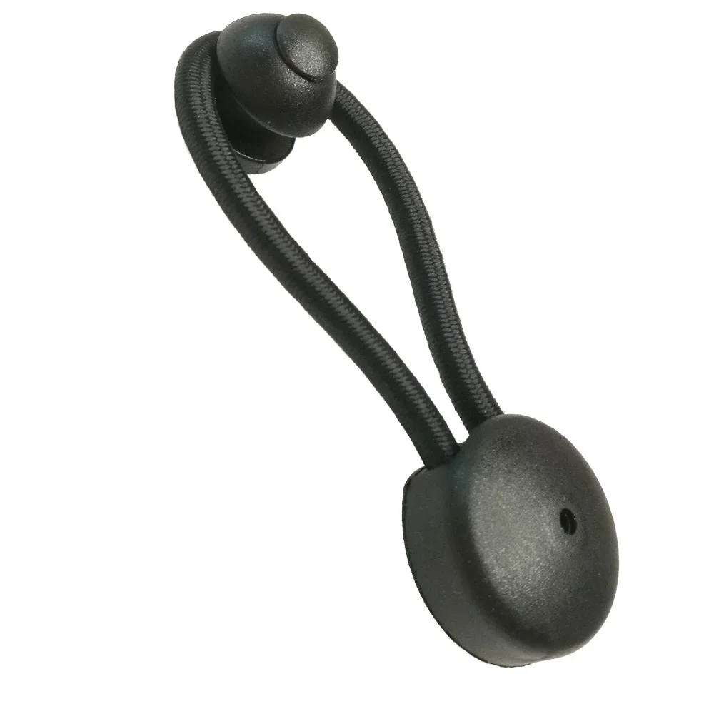 Shock Cord Clips with Tie-Down Knobs for Tarpaulins For Marine Boats 2-1/2", Black
