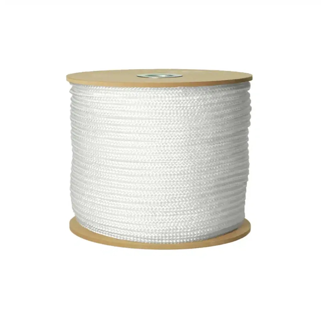 Rope - Nylon Braided Rope, White 4MM