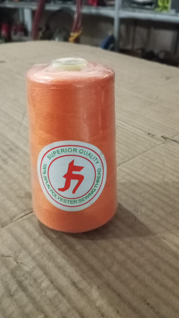 Sewing Thread - 100% Spun Polyster, Orange Color, 2500 Yard
