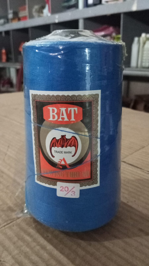 Sewing Thread - 100% Spun Polyster, Blue Color, 10,000 Yard (20/3)