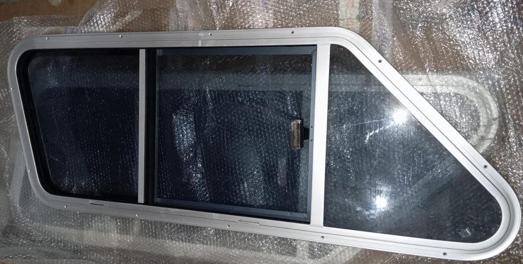 Marine, Aluminium Sliding Window Black Glass, Right Side 1350MM x 510MM