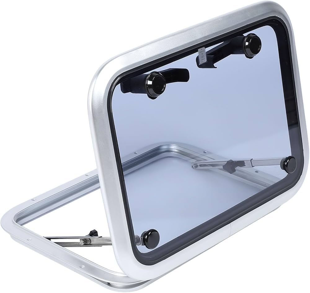 Marine, Hatch Deck Window, Black Glass, 460MM x 415MM