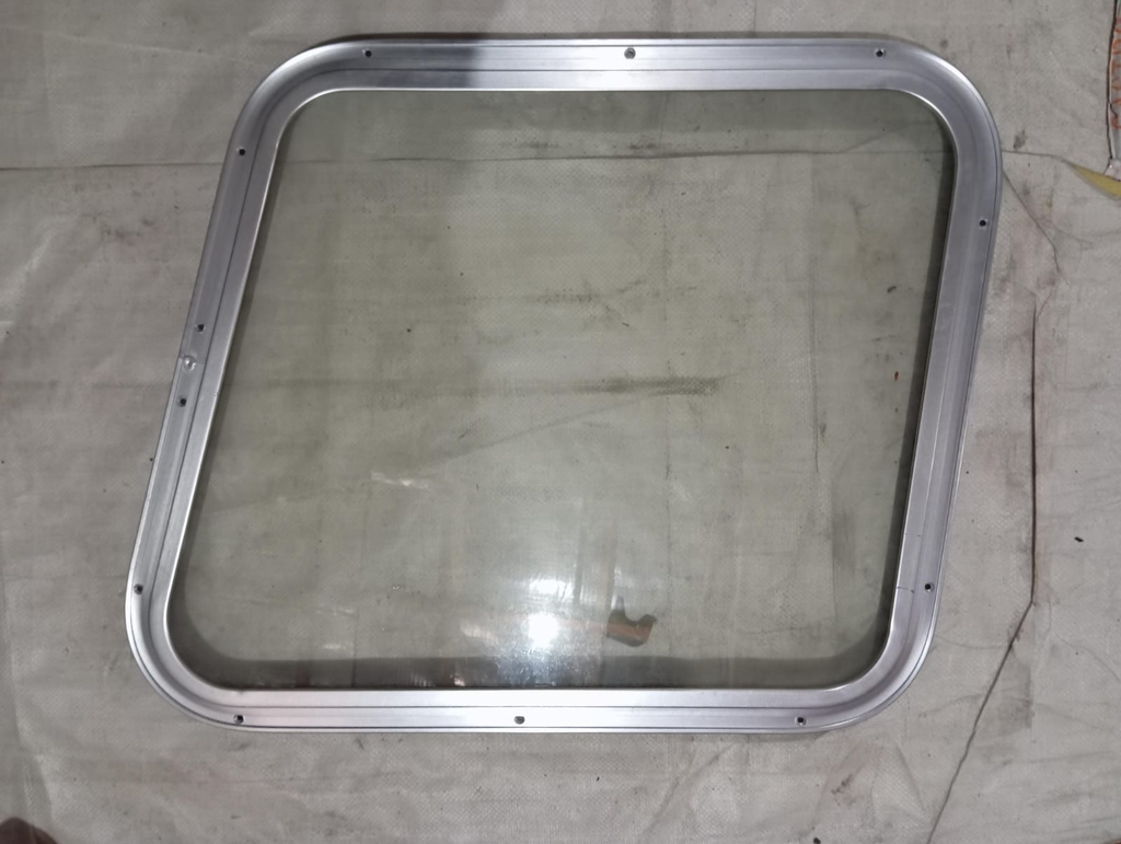 Marine, Deck Prothole Window Clear Glass, Right Side, 690MM x 590MM