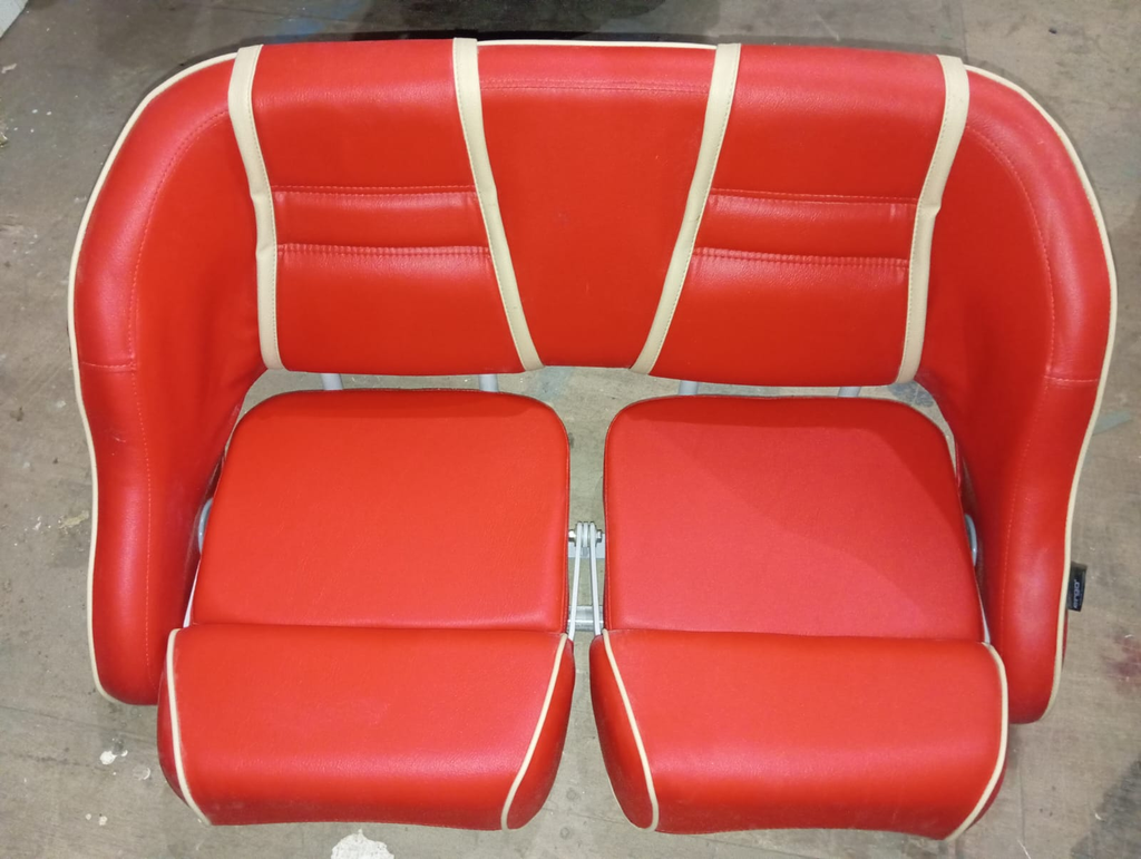 Boat Passenger Double Seat 37" x 18" x 19" ( Red With White Line)