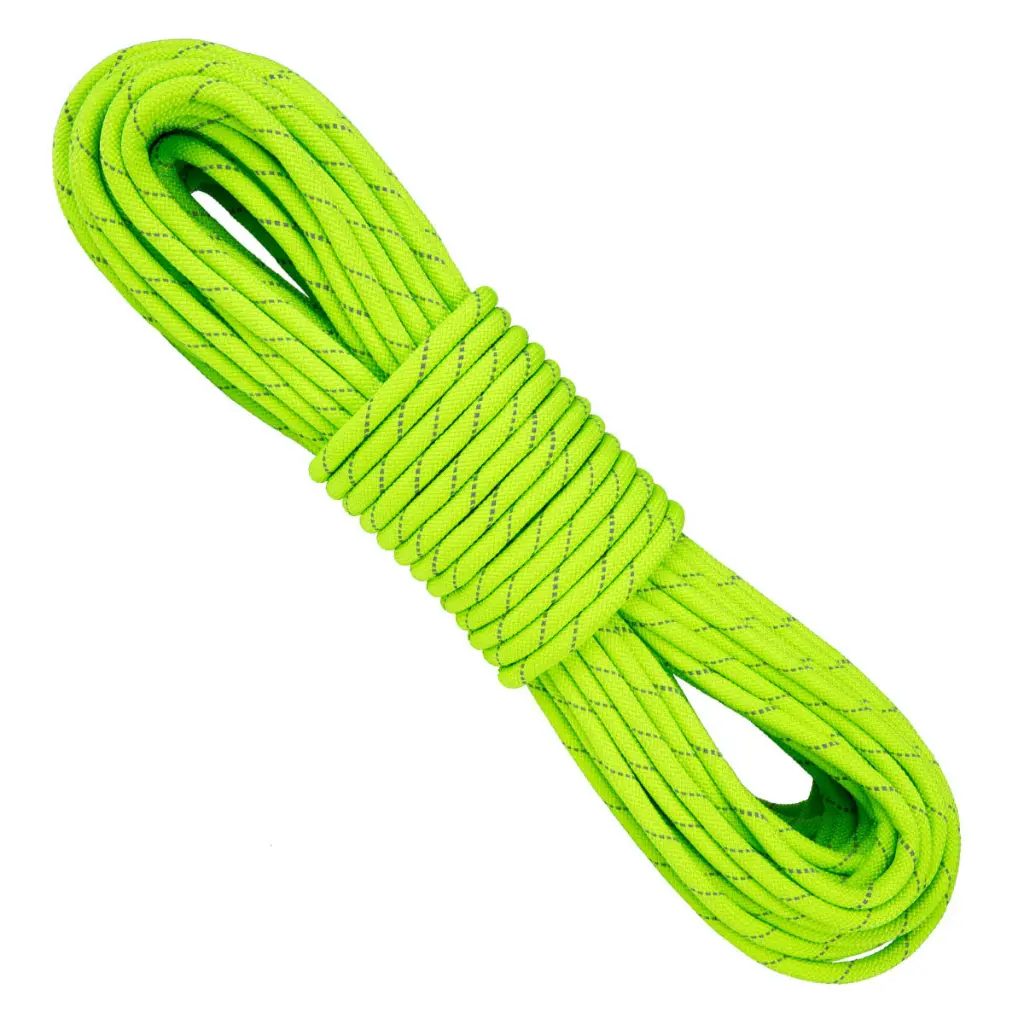 Ropenet - PP Multi 16-strand Braided Rope 3MM X 30M, Nemo Green/Reflective Line 