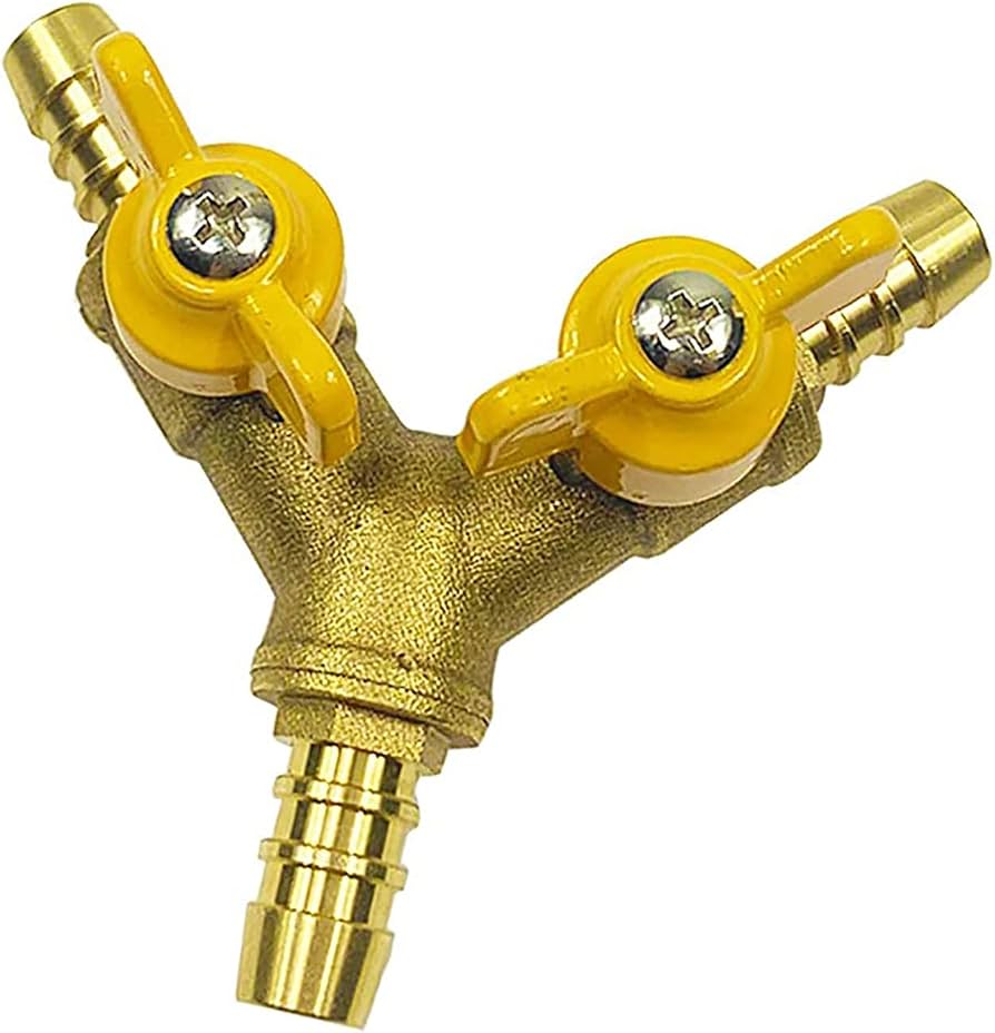 Y-Valve 3 Way Connector 1/4*1" Brass