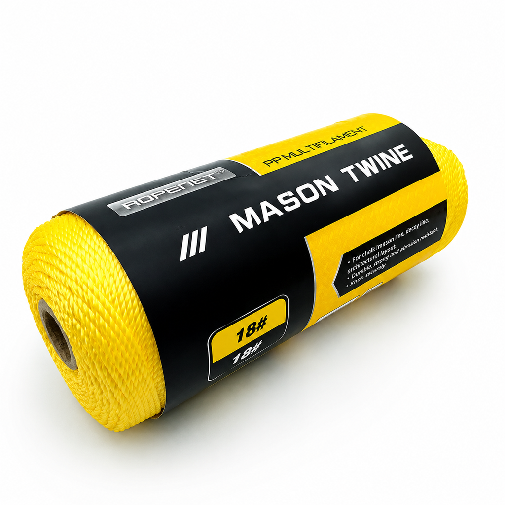 Ropenet - PP Twisted Mason Twine #18, Yellow, 1mm x 100Mtr