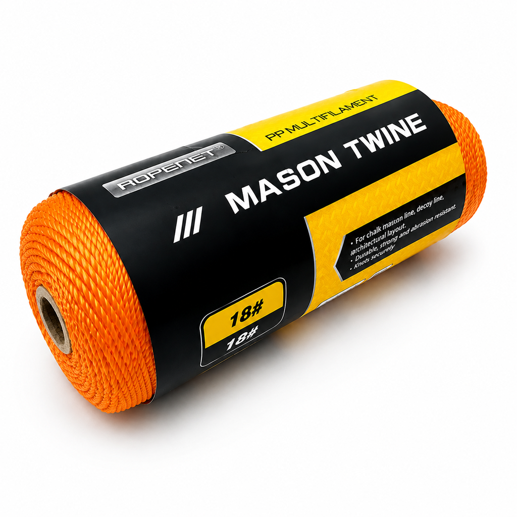 Ropenet - PP Twisted Mason Twine #18, Yellow, 1mm x 100Mtr