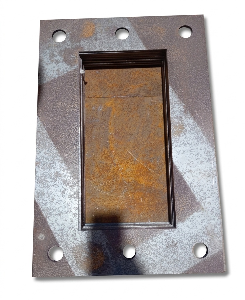 MS Rectangular Base Plate  412*650*6 MM  ( 6 Hloes 35 mm) 