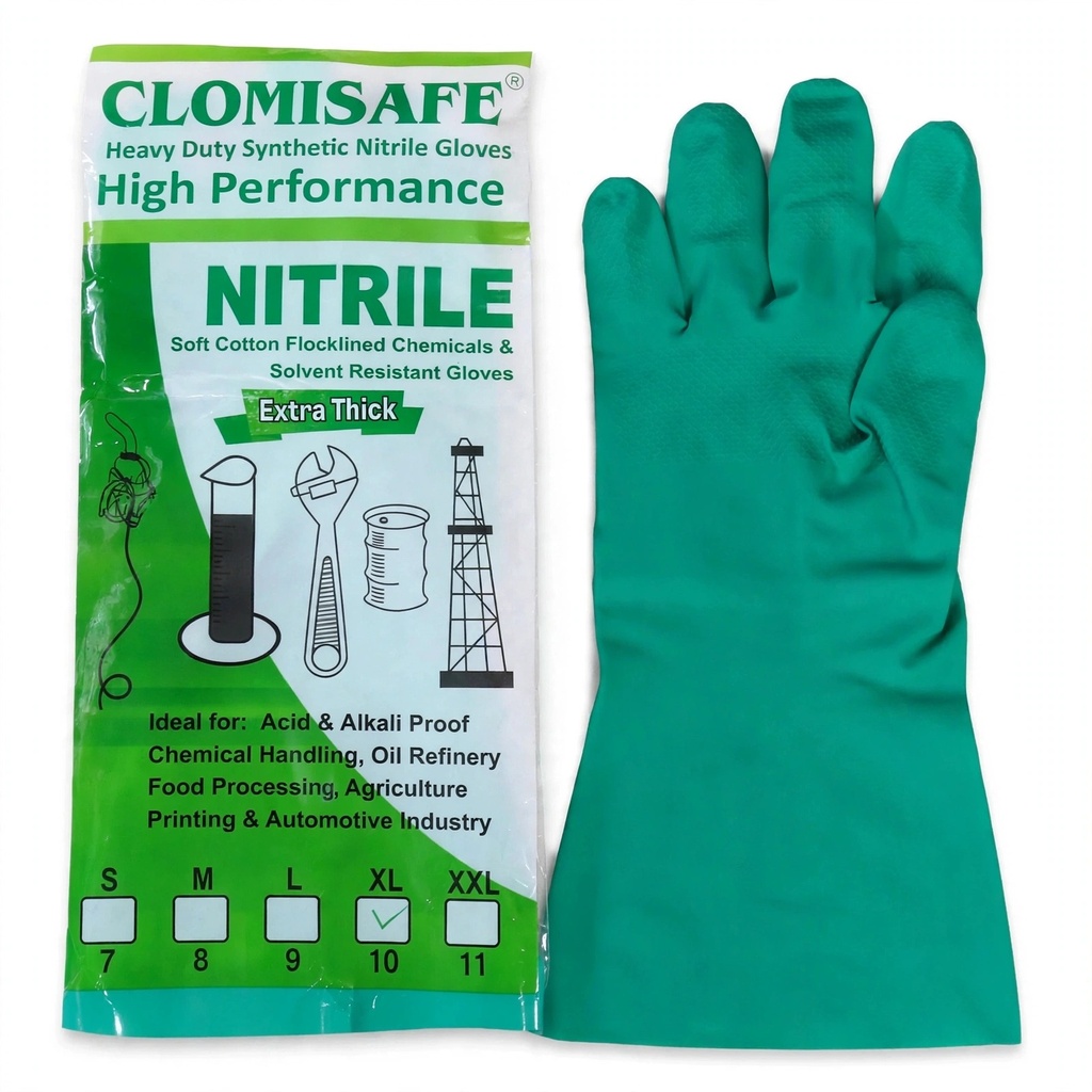 Chemisafe Nitrile Hand Gloves XL - Green GL249A