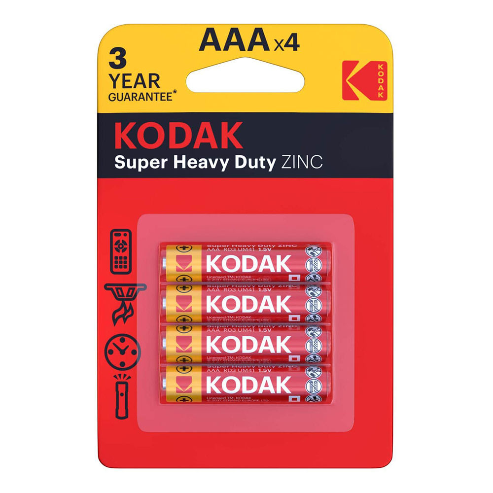 KODAK Battery AAA 1.5V (4Pcs/Pack) Super Heavy Duty Zinc