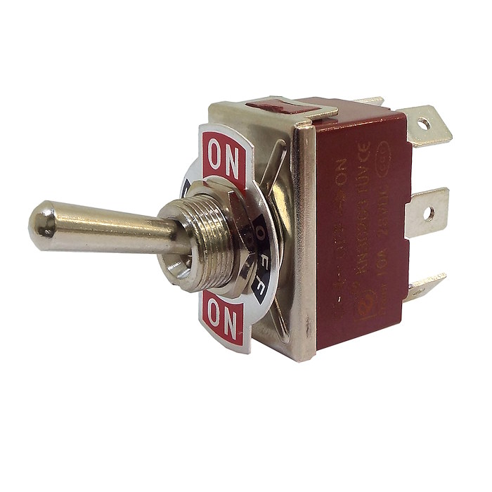 Switch - Two Way Toggle, (On/Off/On) 10A 250V