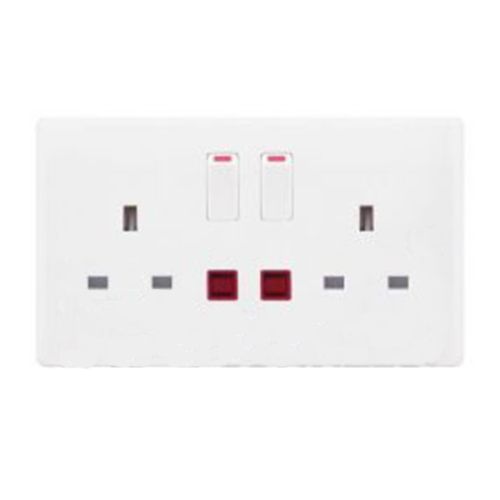 13Amp Double Socket+Neon Maat Brand