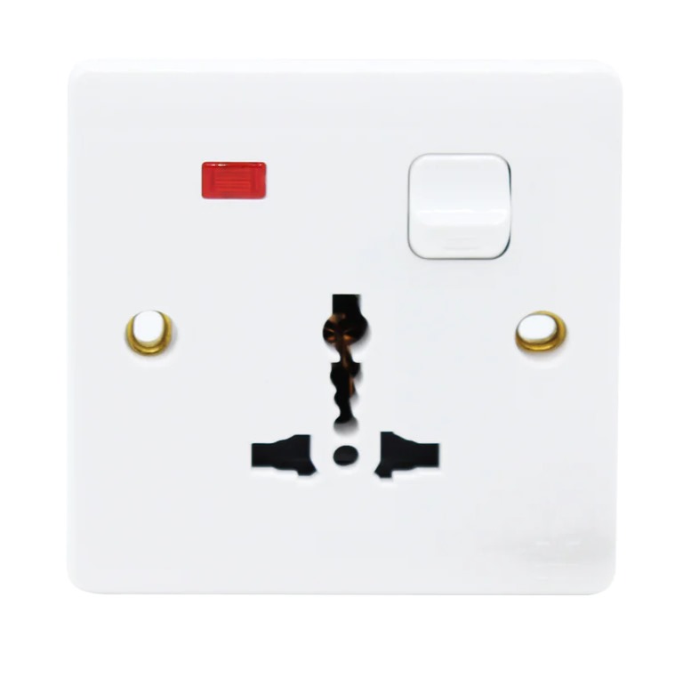 13Amp Single Socket Universal+Neon Koffy Brand