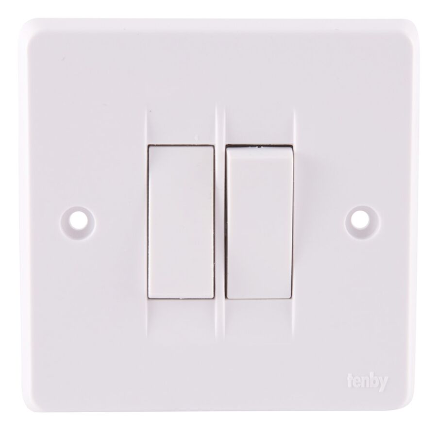 Switch - 2G/1W 10A/250V 738021 (Tenby)