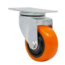 Caster Wheel Orng Clr & Gi Swivel 4" Twn