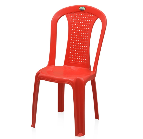 Plastic Chair Without Arm Red