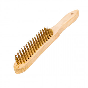 Wire Brush With Wooden Handle (4 Row Brass)