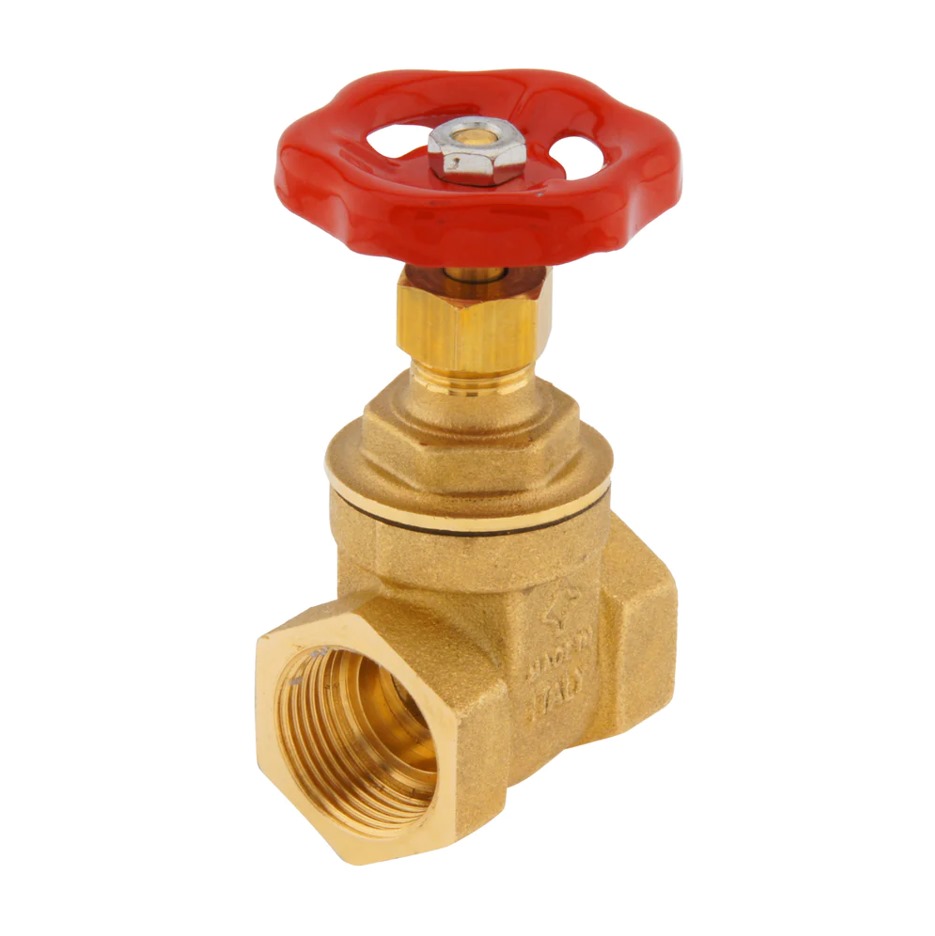 Gate Valve - Brass, 1" Euro