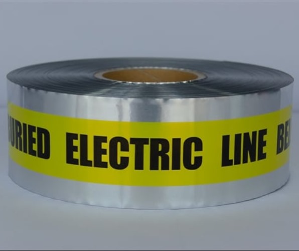Caution Tape - Buried Electric Line, Yellow, 75MM*300M*100Mic