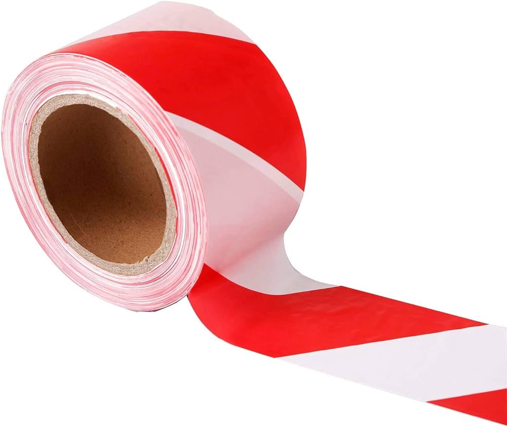 Warning Tape 3" X 150 Yards, Red And White