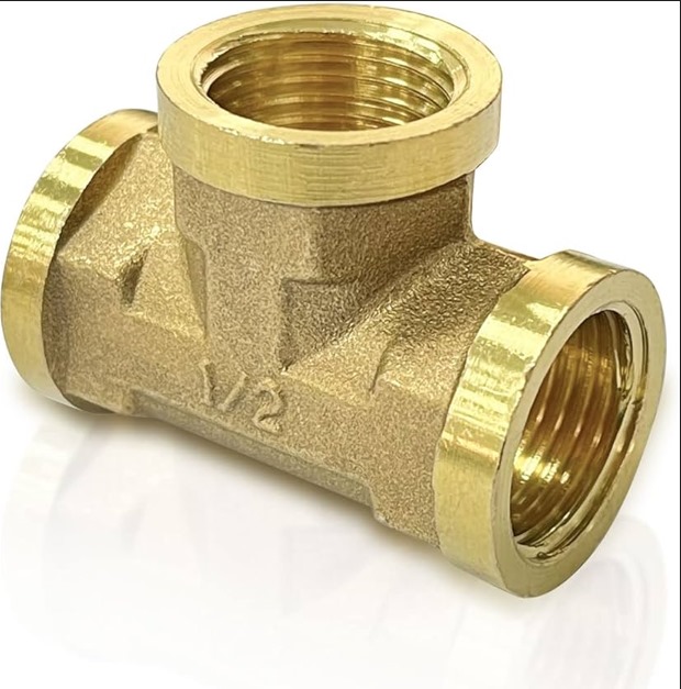 Tee 1/2" - Brass (Pneumatic)
