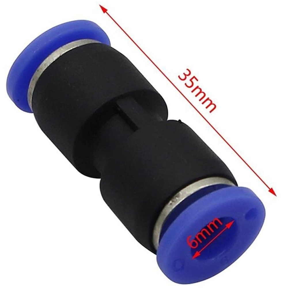 Pneumatic Quick Straight Connector Hose To Hose 6MM