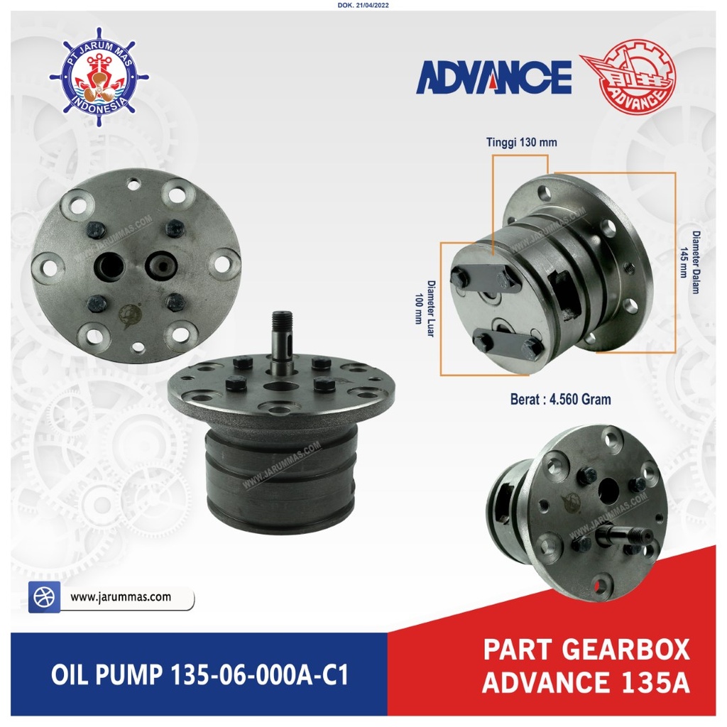 Oil Pump (for Advance Marine Gear 135A/135F)