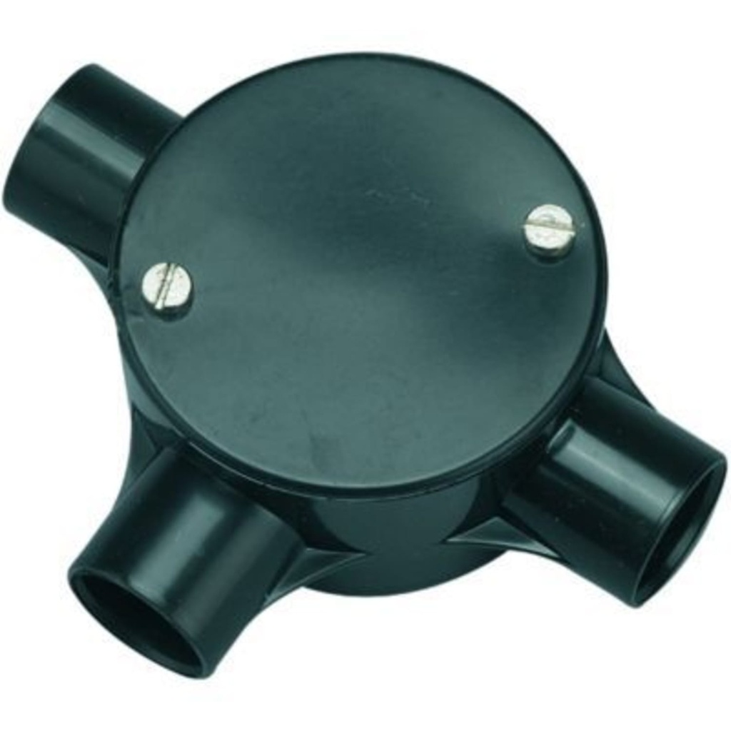 Conduit Junction Box 3Way 25MM Black