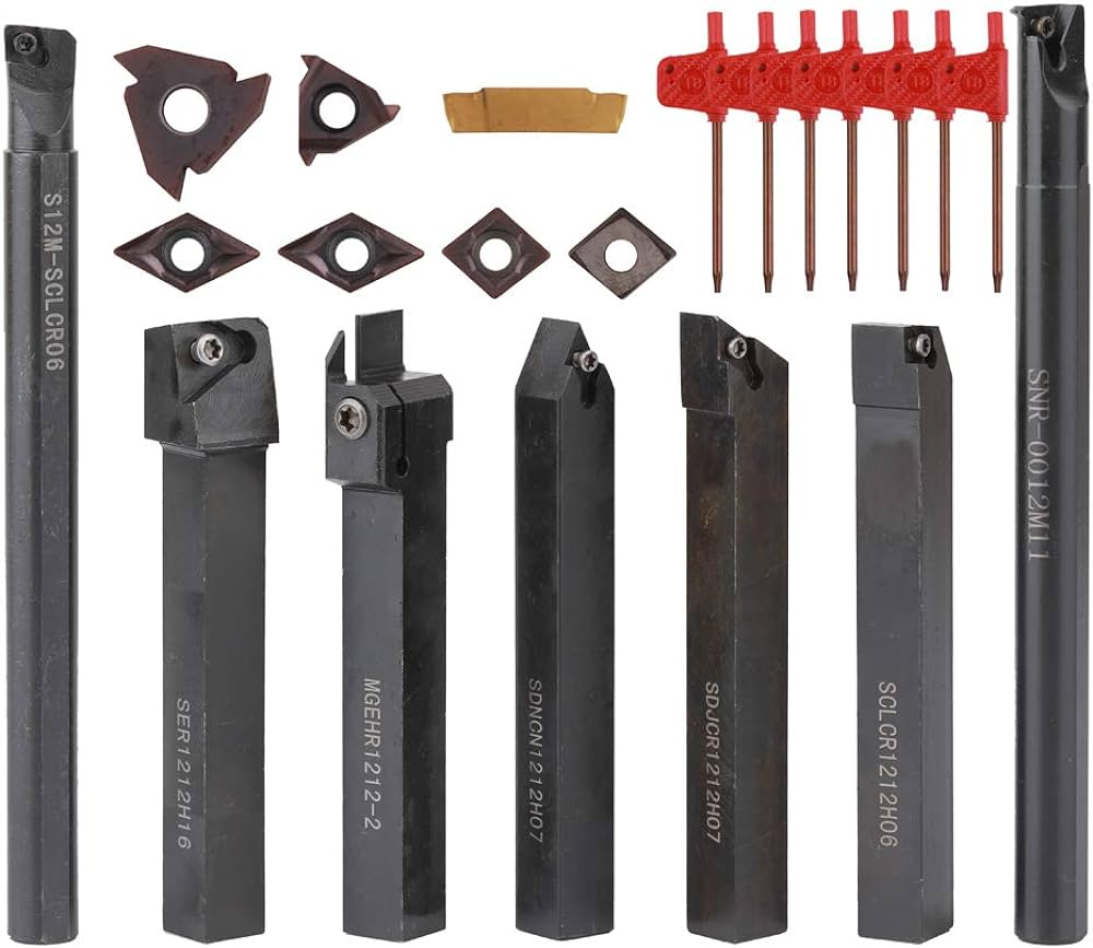 CNC Turning 10Pcs Tool Set (1212H09,1212H09, 0012M11, 1212-2, Sclcr09, 1212H11)