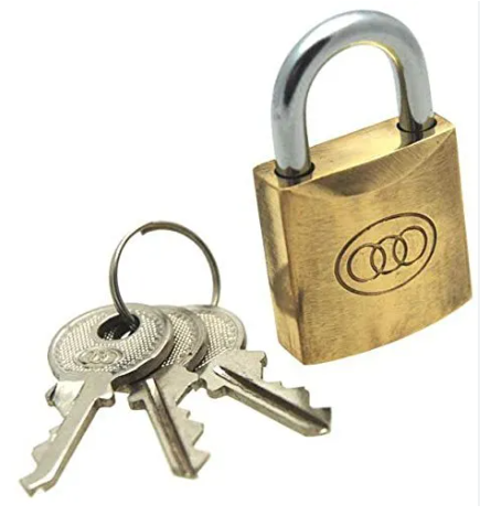 Padlock 3 Key 32MM, Iron - Tricirkal/ Tri-Circle