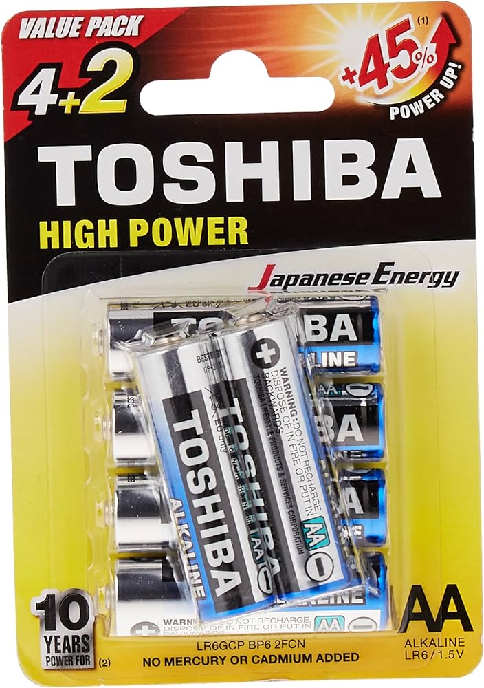 Battery AA Size 1.5V (Set Of 6Pcs) Toshiba