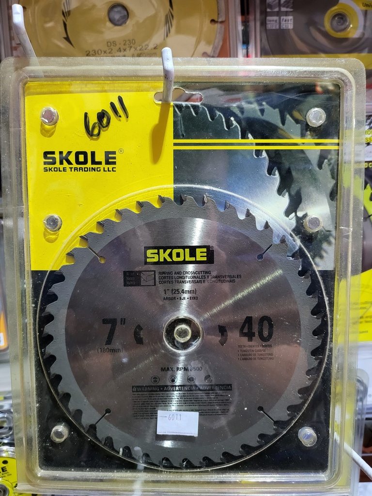 Wood Saw Blade 7" (180*40*22.2*2.2MM) SKOLE/TCT