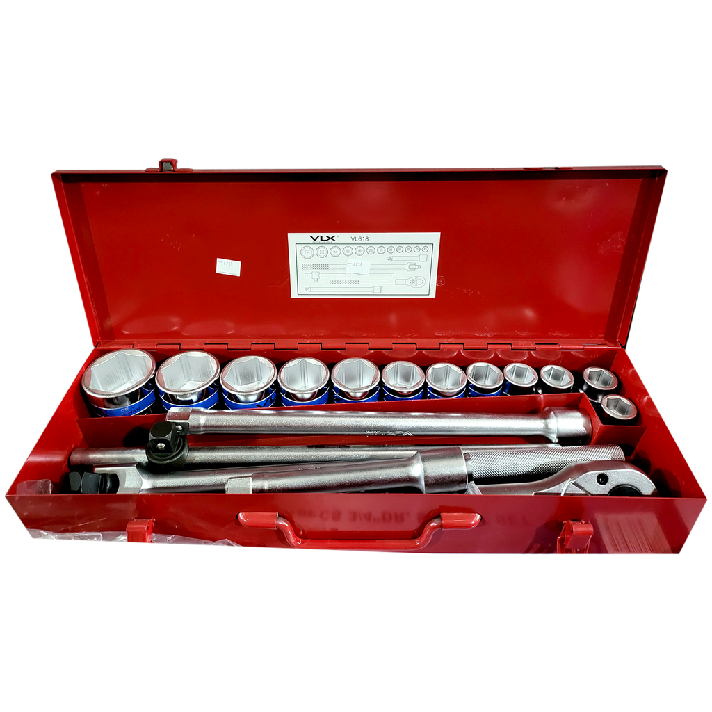 Socket Set 3/4"Dr (21-50Mm) 18Pcs VL618BM Brand: VLX