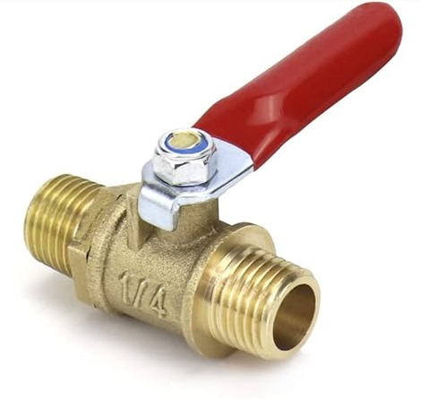 Valve- Ball Valve Brass 1/4", Male VMM22-Eurox