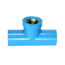 PVC Fitting - PVC Brass Faucet Tee, 1/2" (HP) 13.5, TS Blue