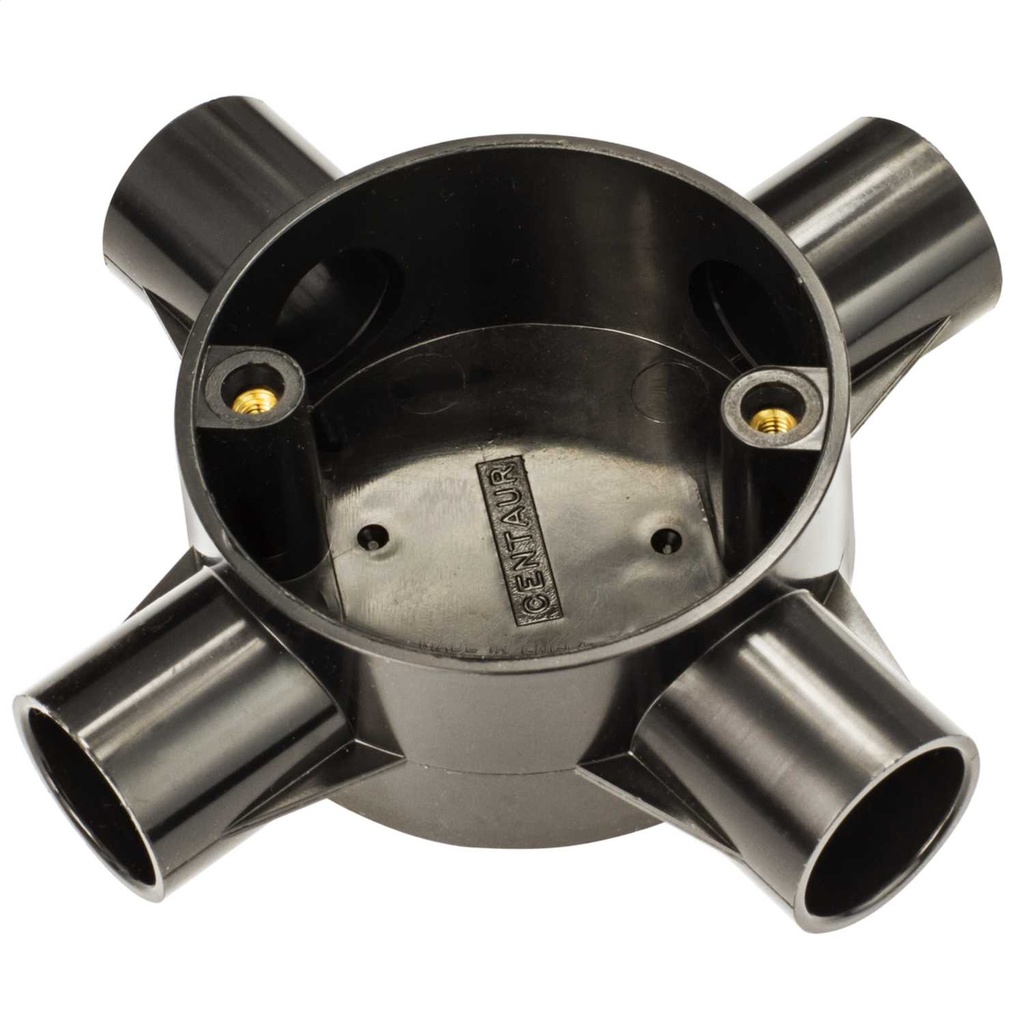 Conduit Intersection Box 4Way PVC 25MM Black