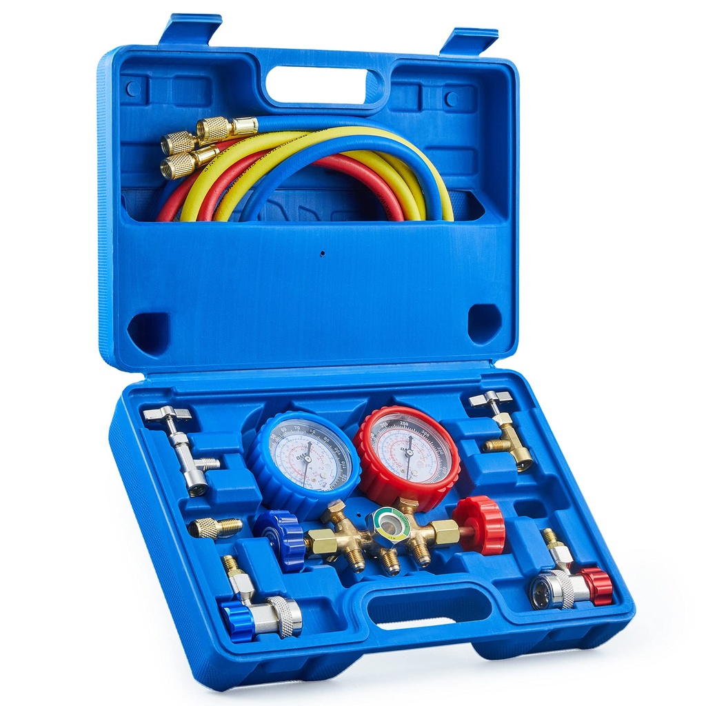 Manifold Gauge Set Diagnostic A/C tool (Applicability: R134A, R410A, R22, R404)