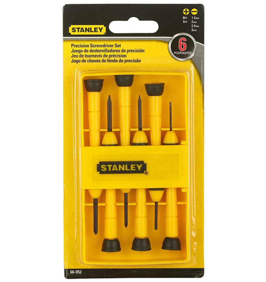 Bi - Material Handle Precision Screwdriver Set No.66-052 (6 Pcs.) Black - Yellow