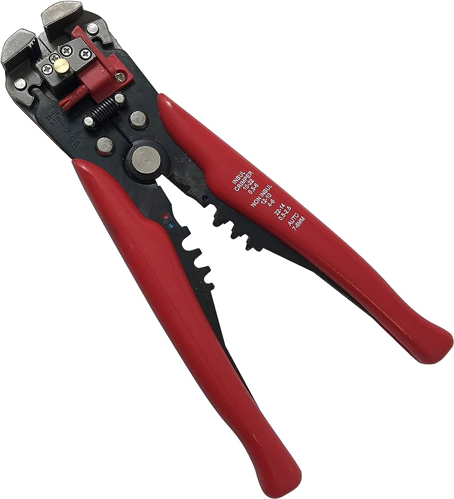 Automatic Wire Stripper and Crimper 3 in 1 Black - Red