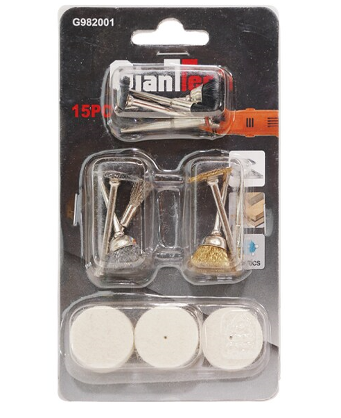 Wire Brushing And Polishing 15Pcs/Set (9.5x17x2CM) Silver G982001