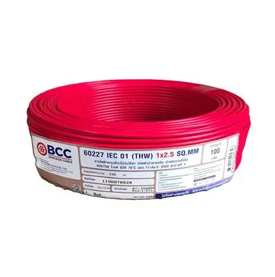 Electric Cable NNN IEC 01 THW 1C x 1.5sqmm x 100M, Red