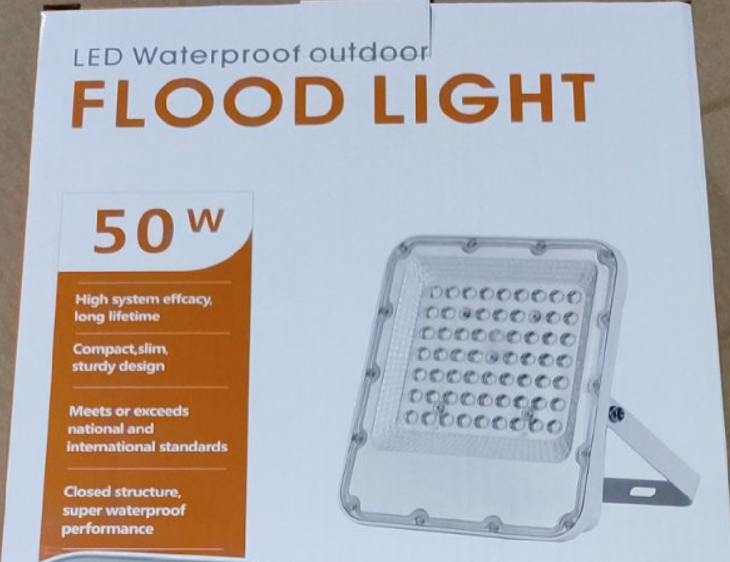 Floodlight 50W 225*192*37MM 6500K 180-24V Die-Casting Aluminium