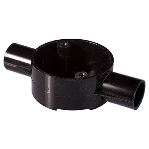 Conduit Junction Box 2Way 25MM Black