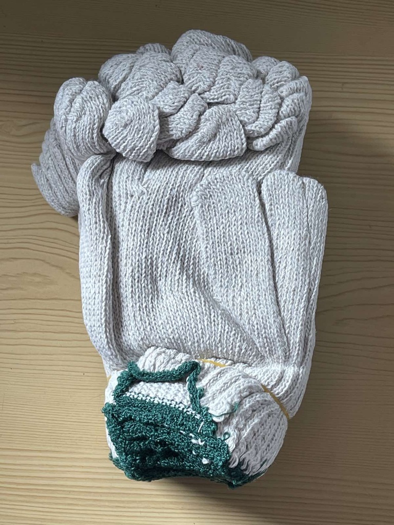 Cotton Gloves with Green Line