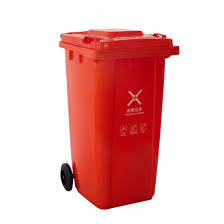 Dust Bin with Wheels, Red, 240L, (730*580*1081MM)