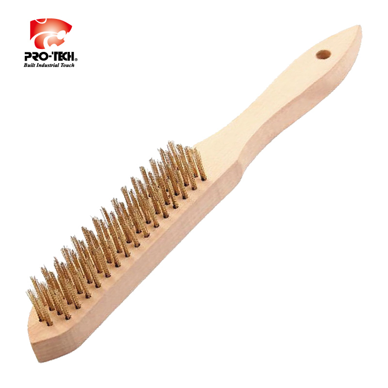 Wire Brush With Wooden Handle (6 Row Brass)