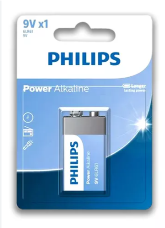 Battery 9V, 6LR61P1B/97, Brand: Philips