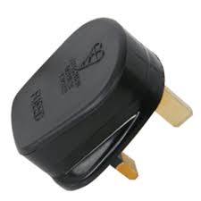 13AMP Plug Top With Fuse Black