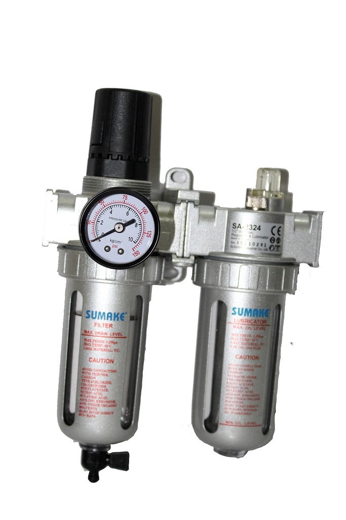 Air Filter Regulator/Lubricator Double 1/2", Brand: WSM